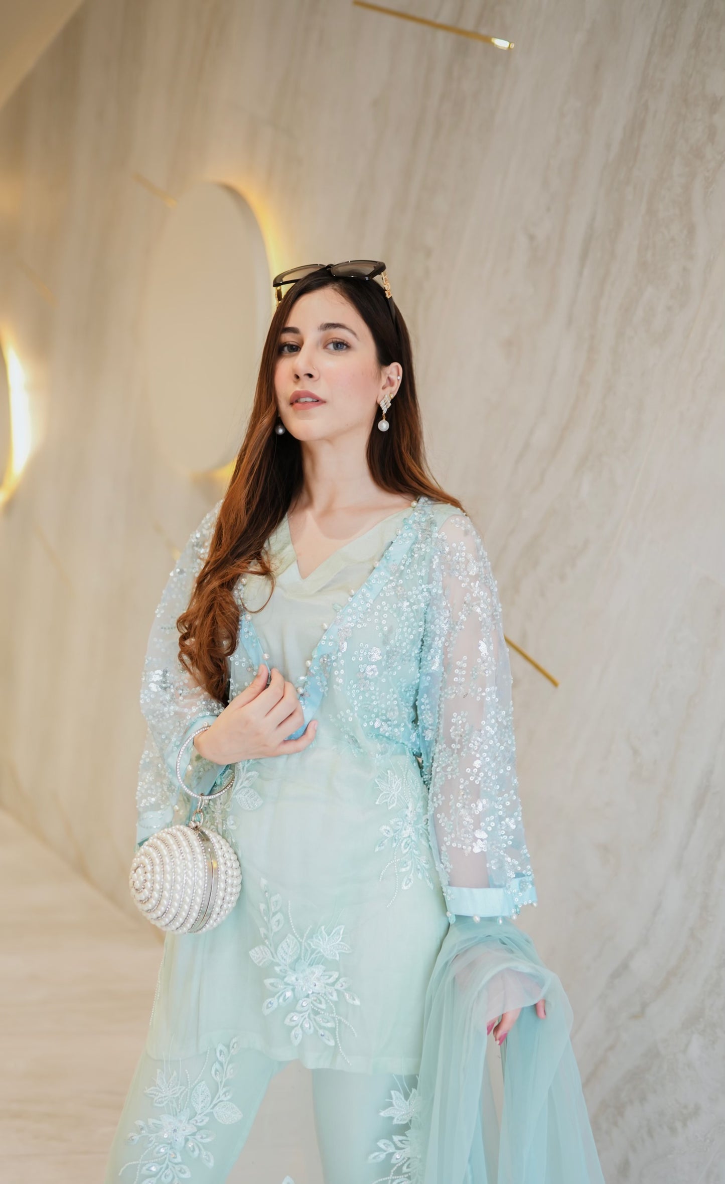 Net Kaftan Shirt ice