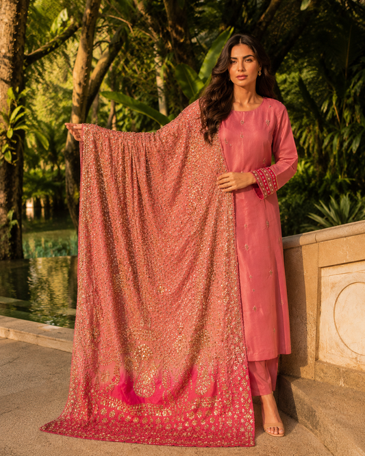 Pink Kaamdani Dupatta