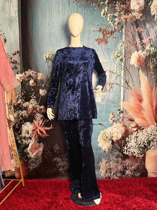 Navy velvet coord set
