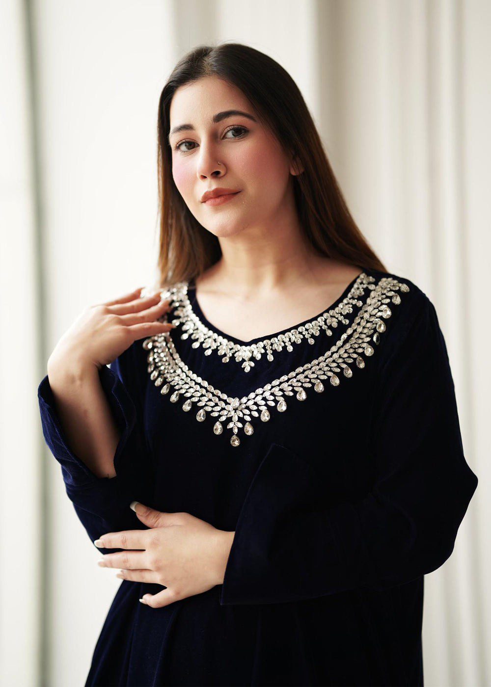 Asymmetrical grace outfit blue