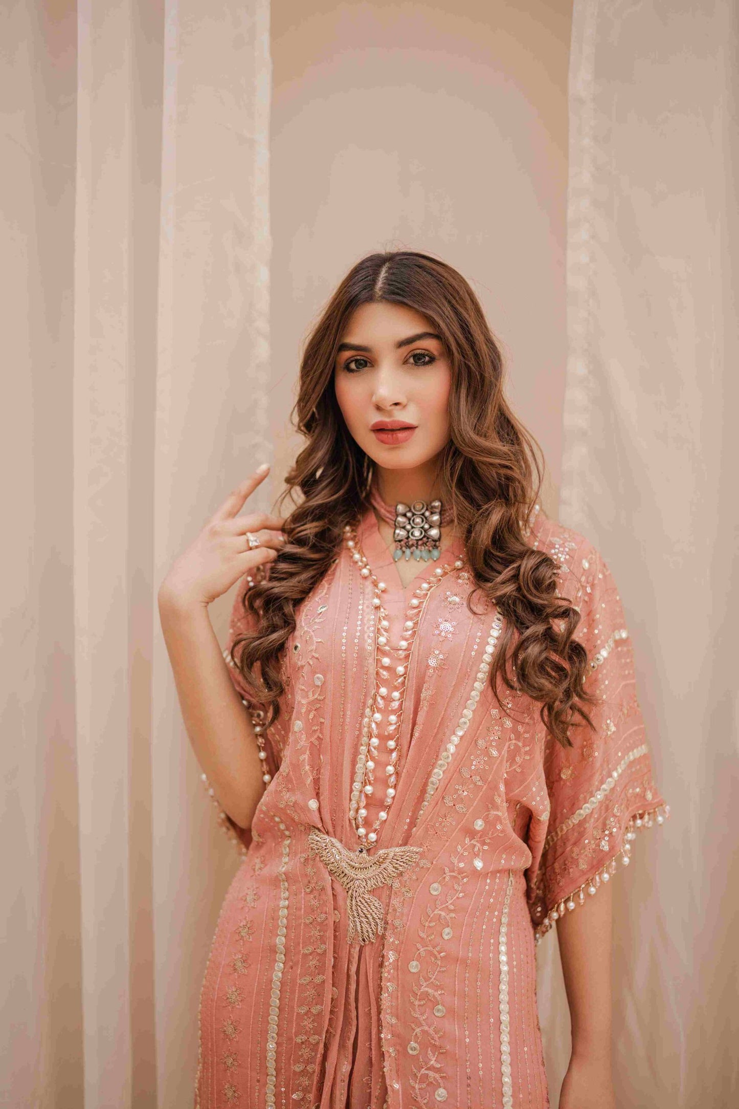 Peach Pink Kaftan
