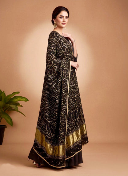 Gajji Silk Black Dupatta