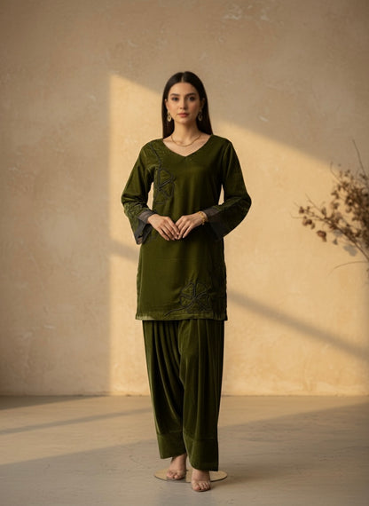 Olive velvet