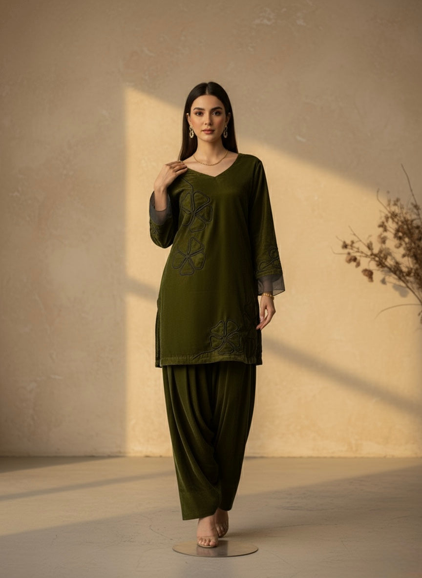Olive velvet