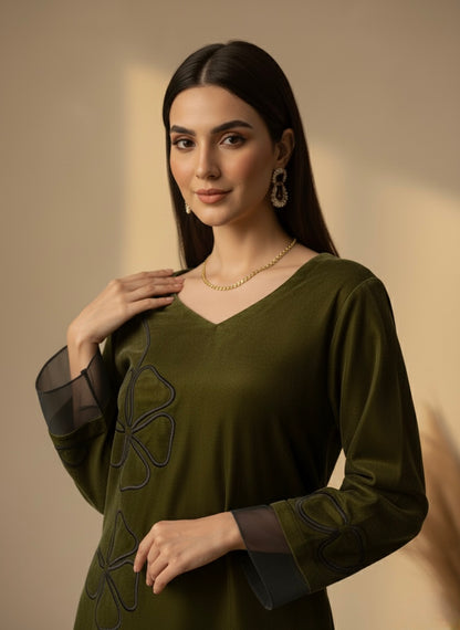 Olive velvet