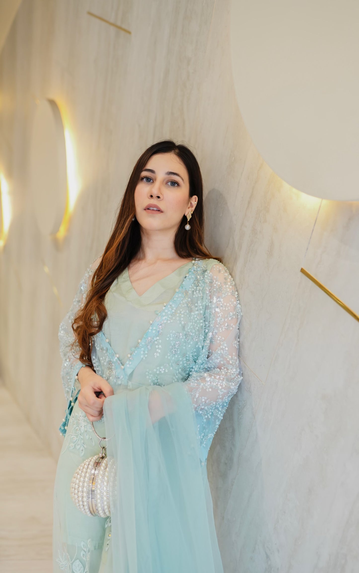 Net Kaftan Shirt ice