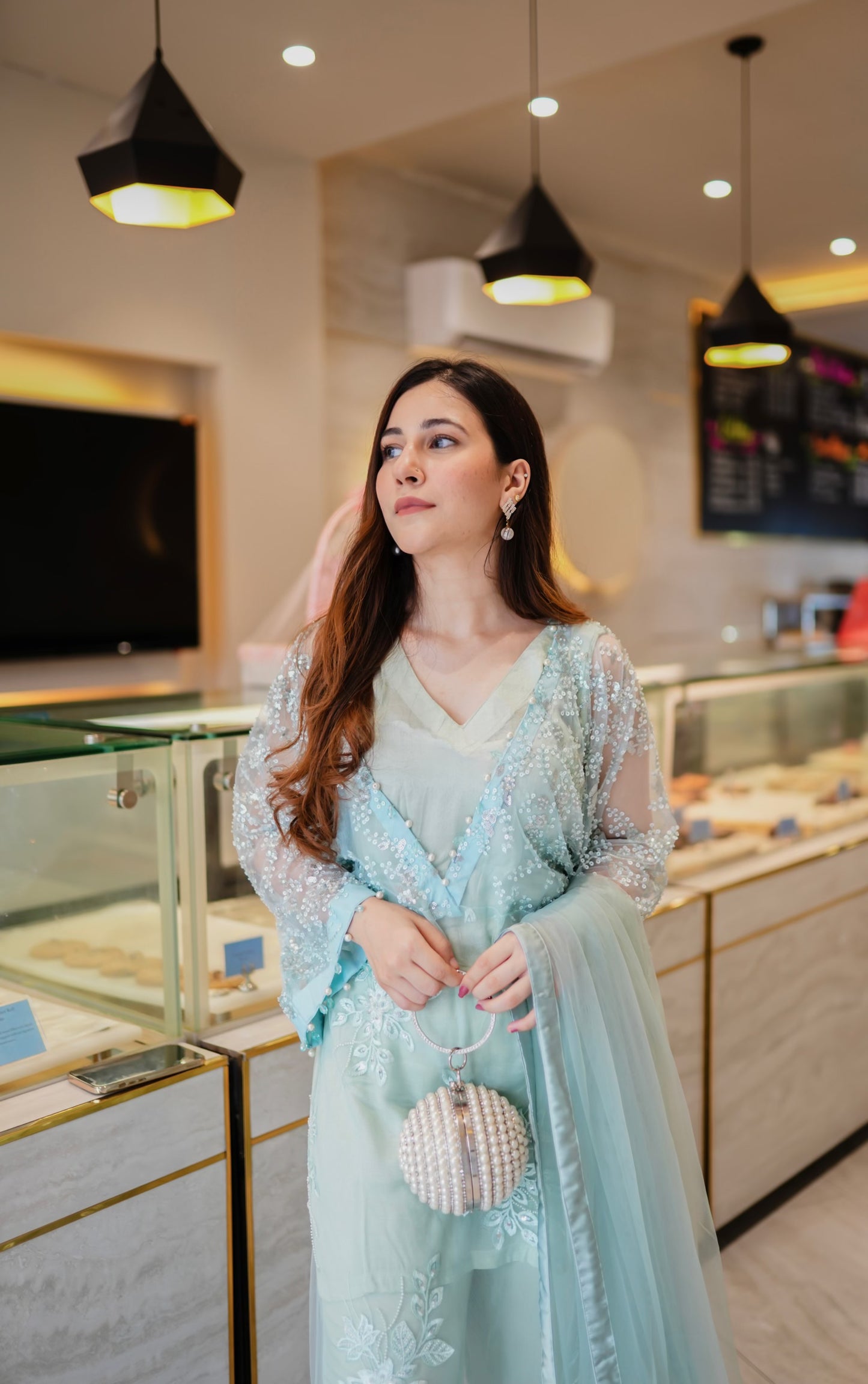 Net Kaftan Shirt ice