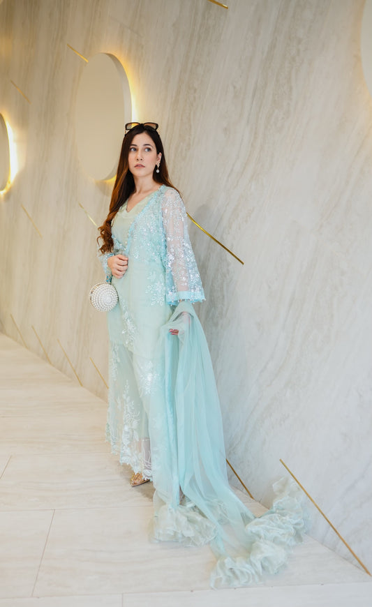 Net Kaftan Shirt ice