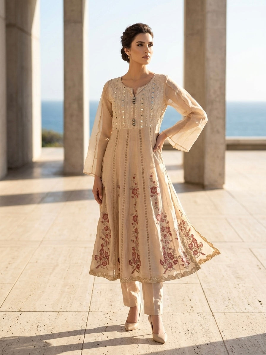 Elegant block printed