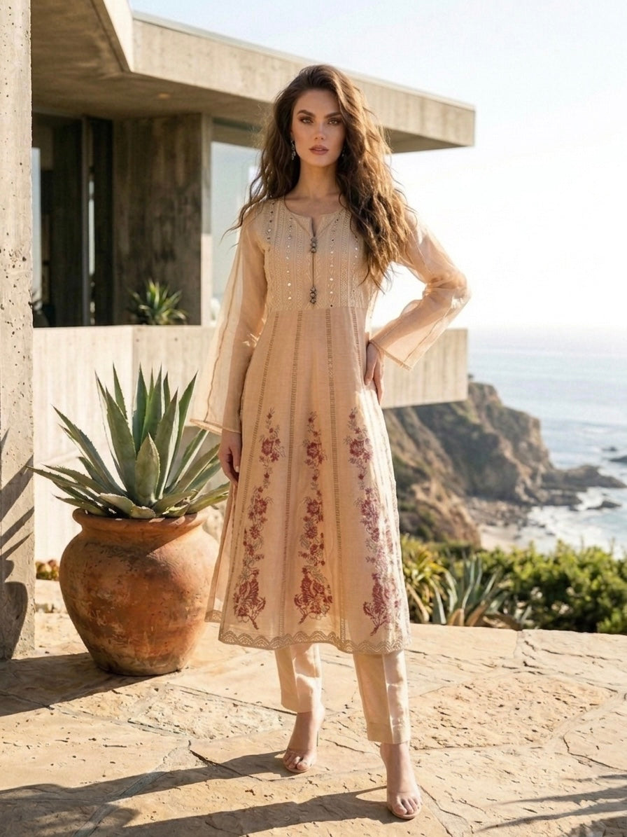 Elegant block printed