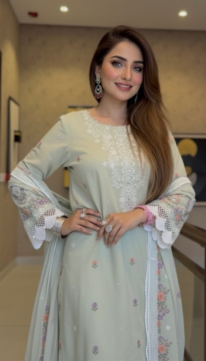 Green Kari (Unstitched)