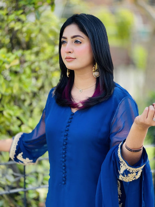 Neela Doriya Chiffon