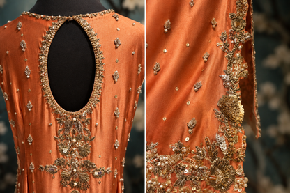 Orange dabka ensemble