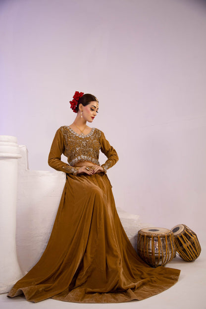 Velvet Lehnga Set