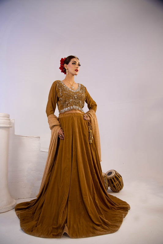 Velvet Lehnga Set