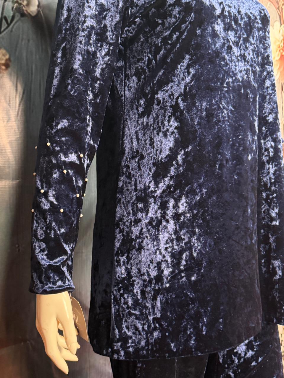 Navy velvet coord set