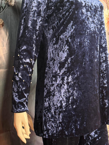 Navy velvet coord set