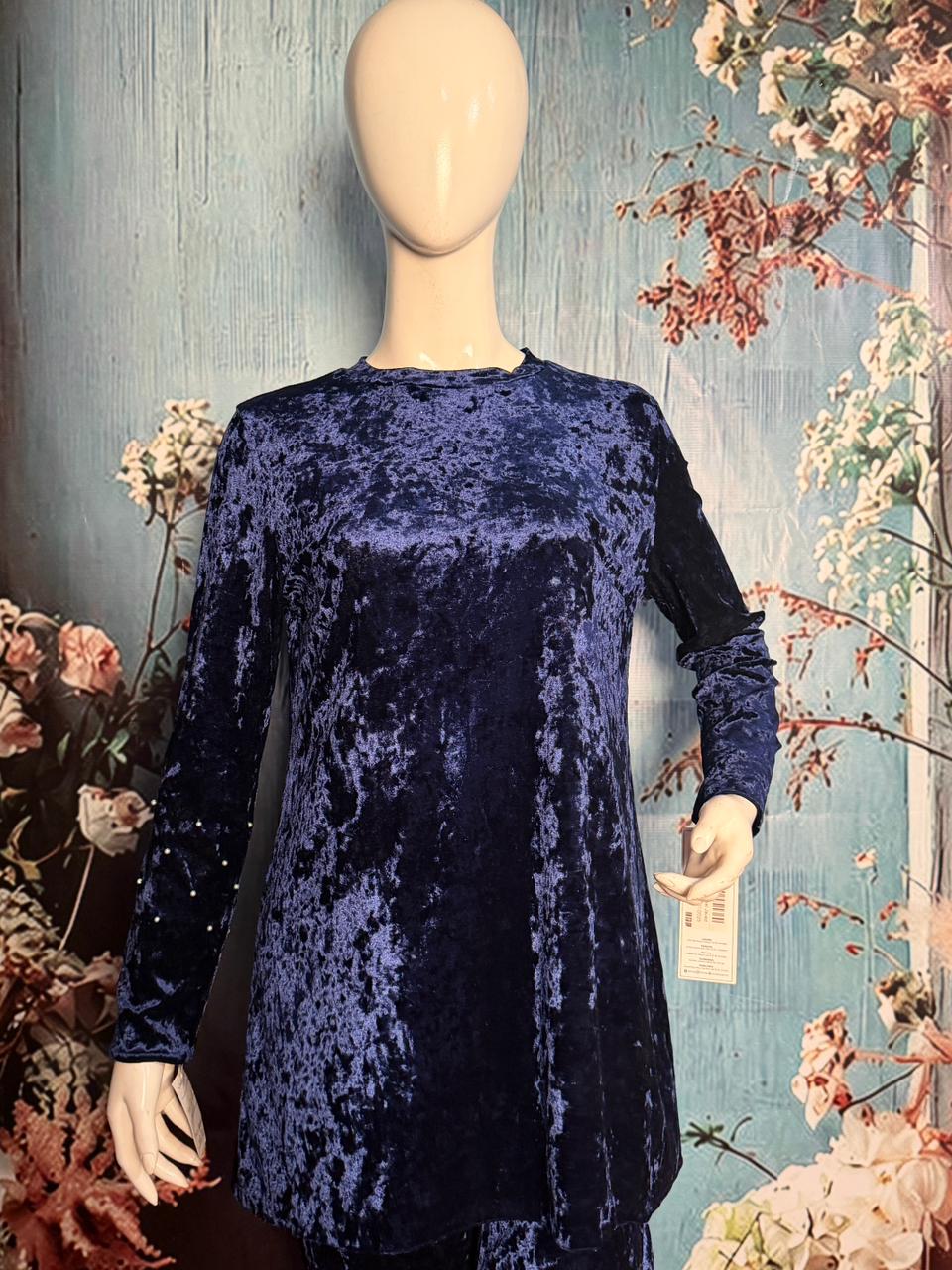 Navy velvet coord set