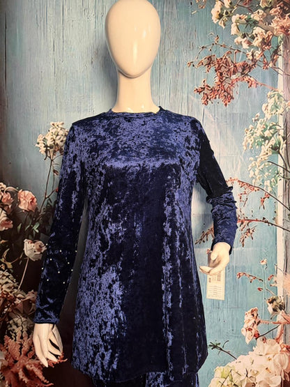 Navy velvet coord set